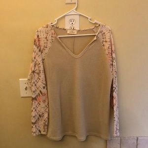 Women’s long sleeve waffle top
